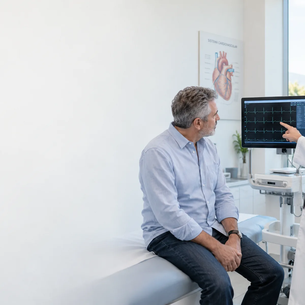 Consulta para revisar el ritmo cardíaco mediante un electrocardiograma